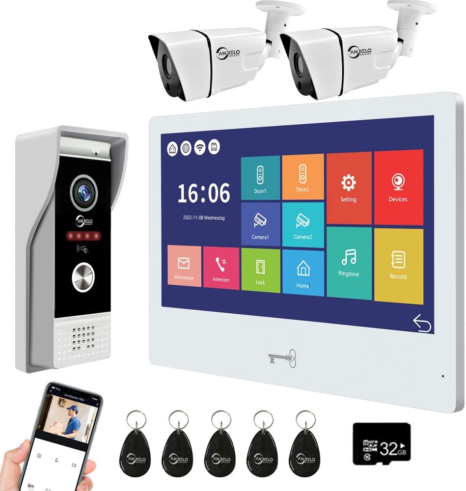 ANJIELO Smart Wires Video Intercom System- WiFi with Motion Detection Adjustable Detection Area