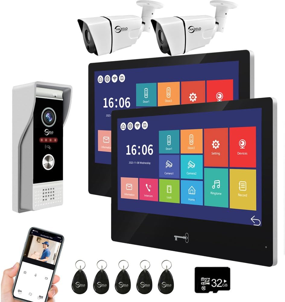 ANJIELO Smart Wires Video Intercom System- WiFi with Motion Detection Adjustable Detection Area