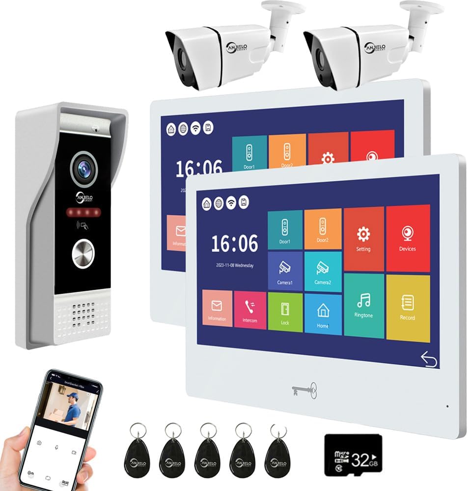 ANJIELO Smart Wires Video Intercom System- WiFi with Motion Detection Adjustable Detection Area