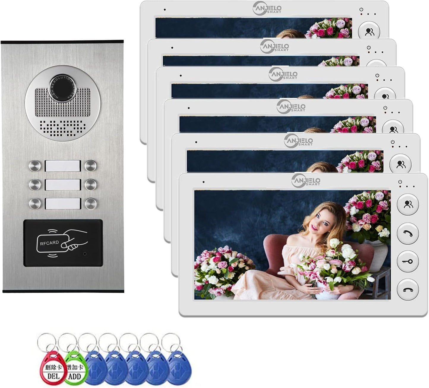 Seamless Building Communication with Anjielo Smart Building Video Intercom System - Real-time Monitoring & Expands Up to 12 Units