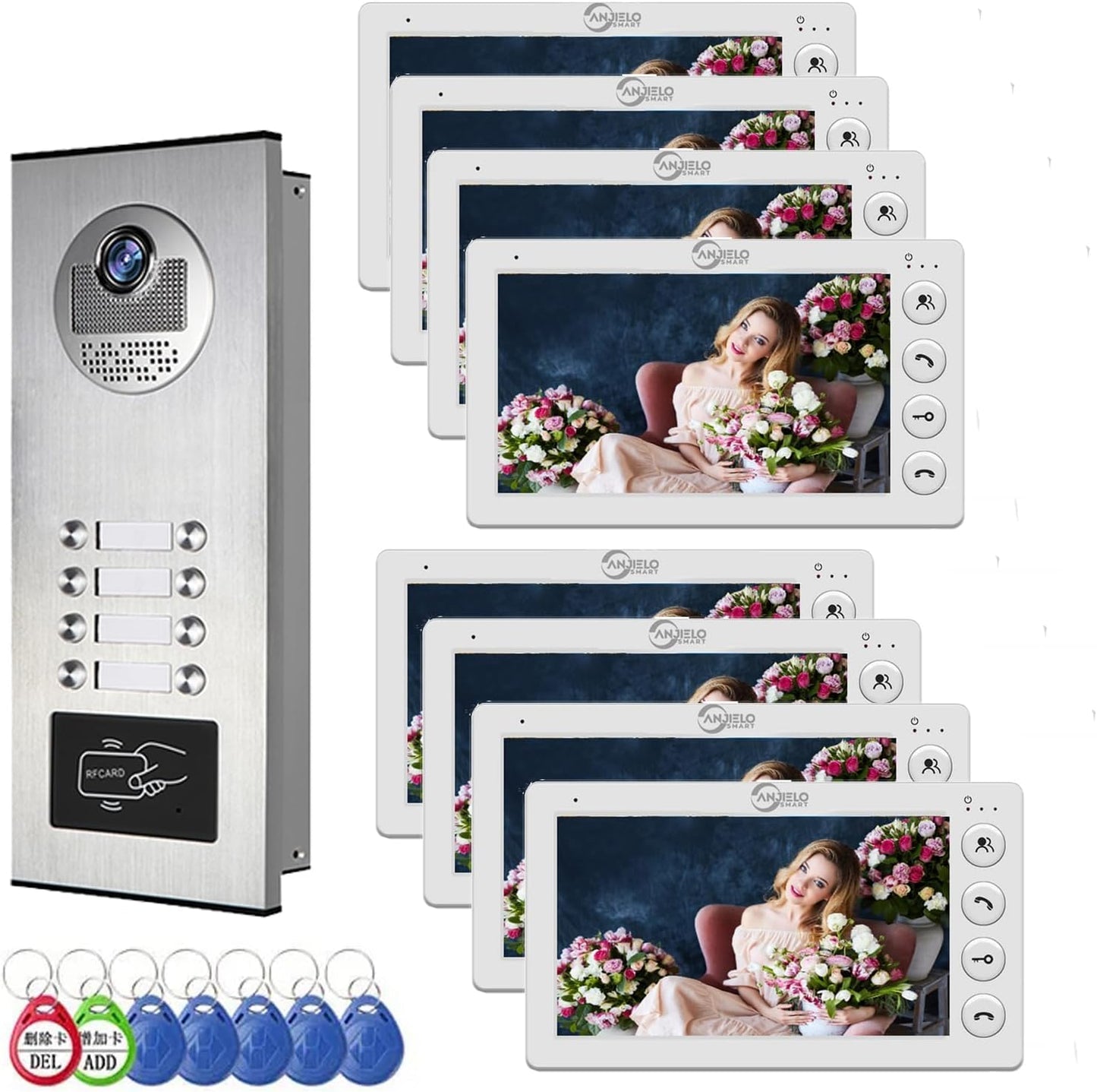 Seamless Building Communication with Anjielo Smart Building Video Intercom System - Real-time Monitoring & Expands Up to 12 Units