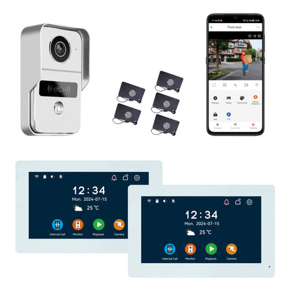 Anjielo Smart Home 10.1 Inch Touch Screen Video Doorbell Intercom System with Night Vision Camera and Two-Way Audio