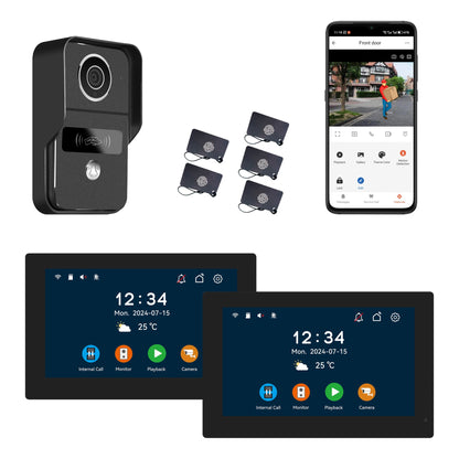 Anjielo Smart Home 10.1 Inch Touch Screen Video Doorbell Intercom System with Night Vision Camera and Two-Way Audio