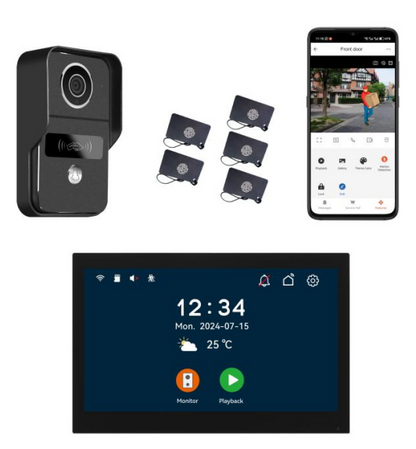 Anjielo Smart Home 10.1 Inch Touch Screen Video Doorbell Intercom System with Night Vision Camera and Two-Way Audio