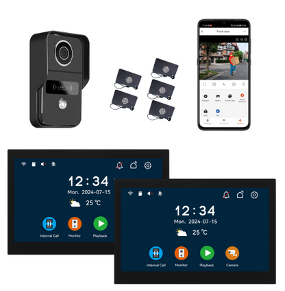 Anjielo Smart Home 10.1 Inch Touch Screen Video Doorbell Intercom System with Night Vision Camera and Two-Way Audio