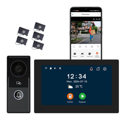 Anjielo Smart Home WiFi Smart Doorphone System by Anjielo Smart 2-Wire Installation with High Definition 1080P Camera and Large 10” Display