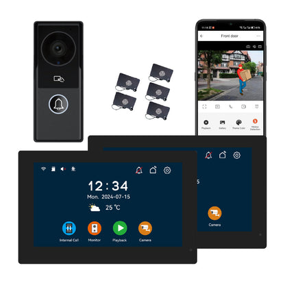 Anjielo Smart Home WiFi Smart Doorphone System by Anjielo Smart 2-Wire Installation with High Definition 1080P Camera and Large 10” Display