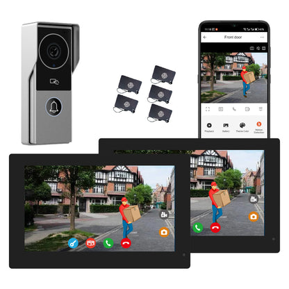 Anjielo Smart Home WiFi Smart Doorphone System by Anjielo Smart 2-Wire Installation with High Definition 1080P Camera and Large 10” Display