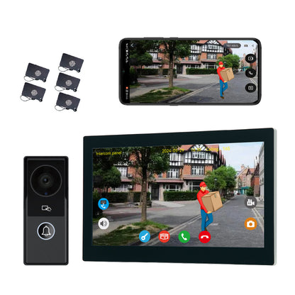 Anjielo Smart Home WiFi Smart Doorphone System by Anjielo Smart 2-Wire Installation with High Definition 1080P Camera and Large 10” Display