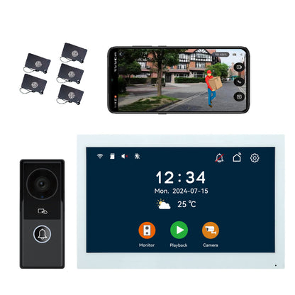 Anjielo Smart Home WiFi Smart Doorphone System by Anjielo Smart 2-Wire Installation with High Definition 1080P Camera and Large 10” Display