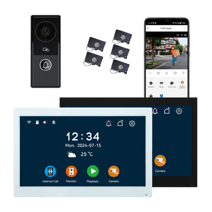 Anjielo Smart Home WiFi Smart Doorphone System by Anjielo Smart 2-Wire Installation with High Definition 1080P Camera and Large 10” Display