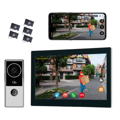 Anjielo Smart Home WiFi Smart Doorphone System by Anjielo Smart 2-Wire Installation with High Definition 1080P Camera and Large 10” Display