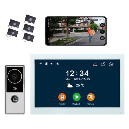 Anjielo Smart Home WiFi Smart Doorphone System by Anjielo Smart 2-Wire Installation with High Definition 1080P Camera and Large 10” Display