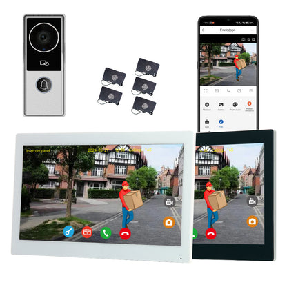 Anjielo Smart Home WiFi Smart Doorphone System by Anjielo Smart 2-Wire Installation with High Definition 1080P Camera and Large 10” Display