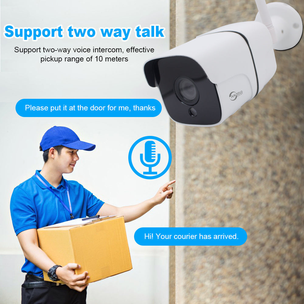Anjielo Smart Home Motion Detecting Wi-Fi IP Camera by Anjielo - 5MP Resolution, Waterproof for Outdoor Use