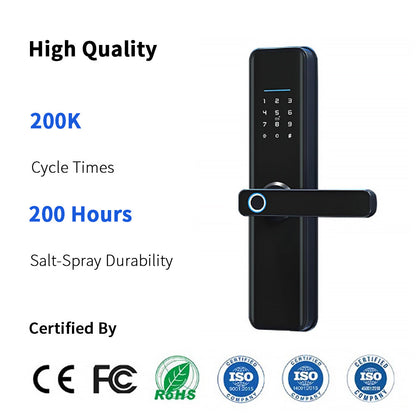 Anjielo Smart Home Intelligent Anjielo Smart Aluminum Alloy Door Lock with Fingerprint Recognition for Hotels and Home