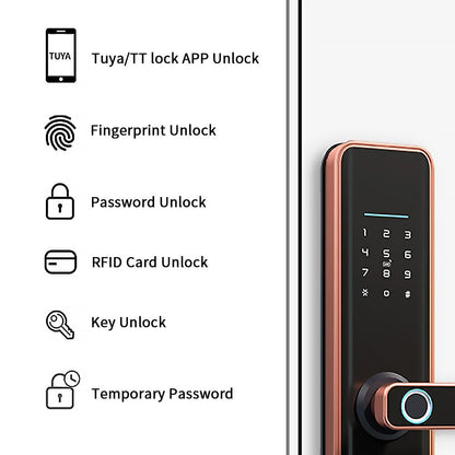 Anjielo Smart Home Intelligent Anjielo Smart Aluminum Alloy Door Lock with Fingerprint Recognition for Hotels and Home