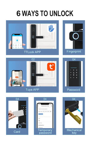 Anjielo Smart Home Intelligent Anjielo Smart Aluminum Alloy Door Lock with Fingerprint Recognition for Hotels and Home