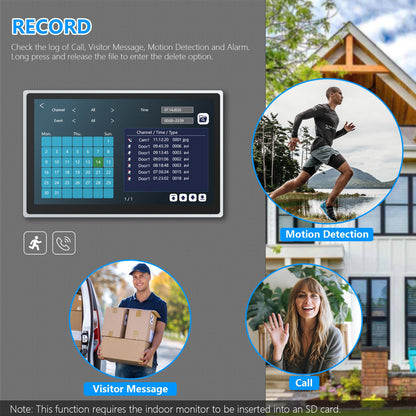 Anjielo Smart Tuya iDVR 1080P HD Wi-Fi Video Doorbell with 15.6" Display - Four Channel Split Screen Security System for Smart Homes