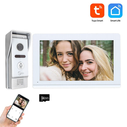Anjielo White WiFi Tuya Video Doorbell with 1080p HD Monitoring - Wireless Intercom for Homes & Apartments