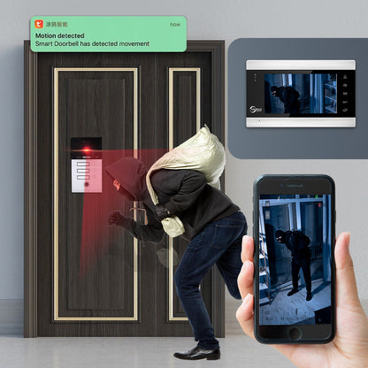 Anjielo Smart Home Tuya Smart 7" WiFi Video Intercom System for Apartments - High Definition 1080p Doorbell Camera