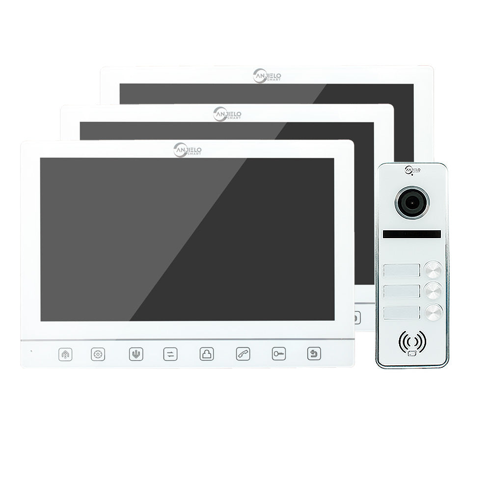 Anjielo Smart Screen Touch Button Doorbell with 7 Inch Display - 2-Door & 3-Door Options for Apartments