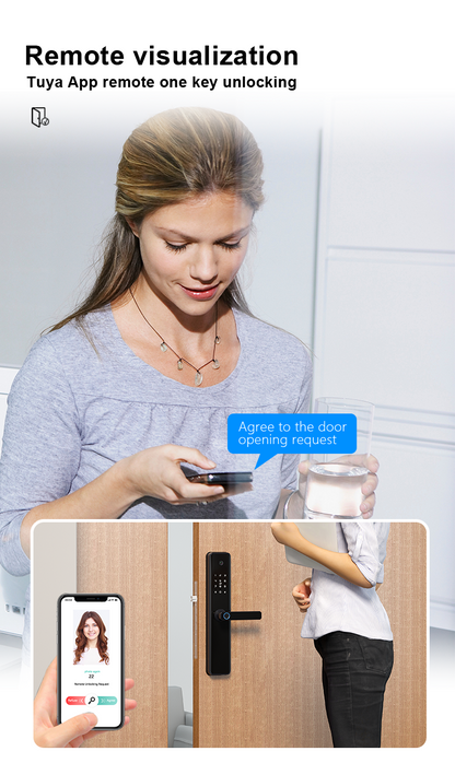 Anjielo Smart Home Wi-Fi Enabled Biometric Entry System Secure Smart Door Lock with Remote Accessibility in Various Languages