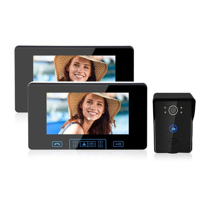 Anjielo Rainproof Wireless Video Doorbell with Digital Frequency Upgrade - 7 Inch Screen & Touch Key Unlock Feature