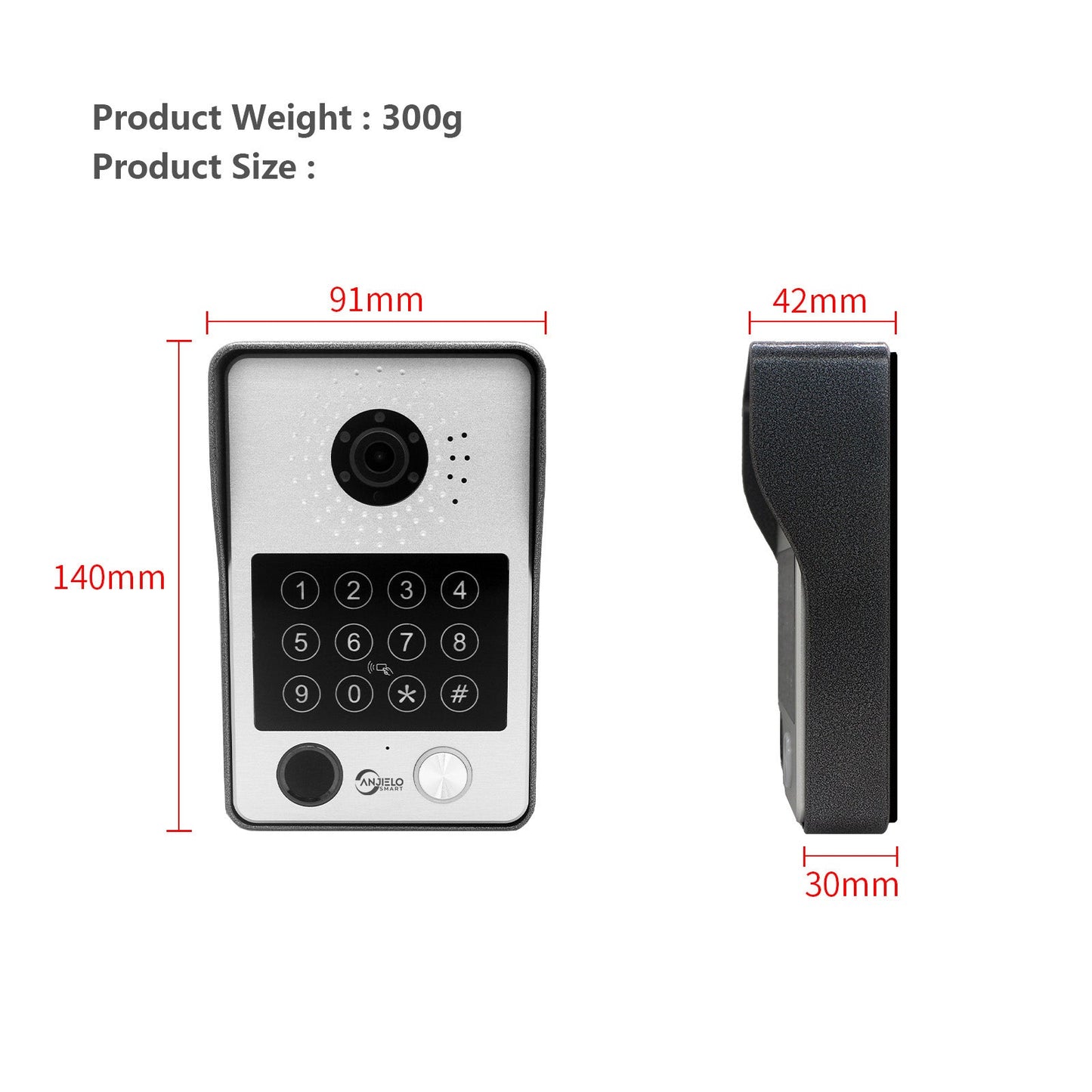 Anjielo Smart Home Multi-Featured Anjielo Security Doorbell Integrated Lock & Wide Angle IR LED Camera for Clear Daytime and Night Views