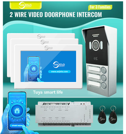 Anjielo Smart Home 2-Wire Video Intercom Doorbell with 7" Touch Screen - Supports Dahua & Hikvision