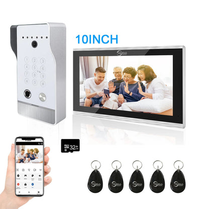 Anjielo New Tuya Smart Wi-Fi Video Door Phone System Large Size FHD 1080P RFID Card Fingerprint Passcode Unlock for Apartments