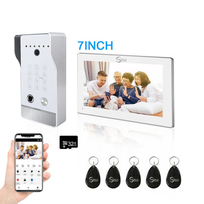 Anjielo New Tuya Smart Wi-Fi Video Door Phone System Large Size FHD 1080P RFID Card Fingerprint Passcode Unlock for Apartments