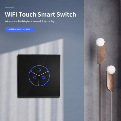 Anjielo Smart Home Tuya WiFi Smart Wall Switch 1/2/3 Gang Touch intelligent Touch Sensor LED Light Switches Smart Home