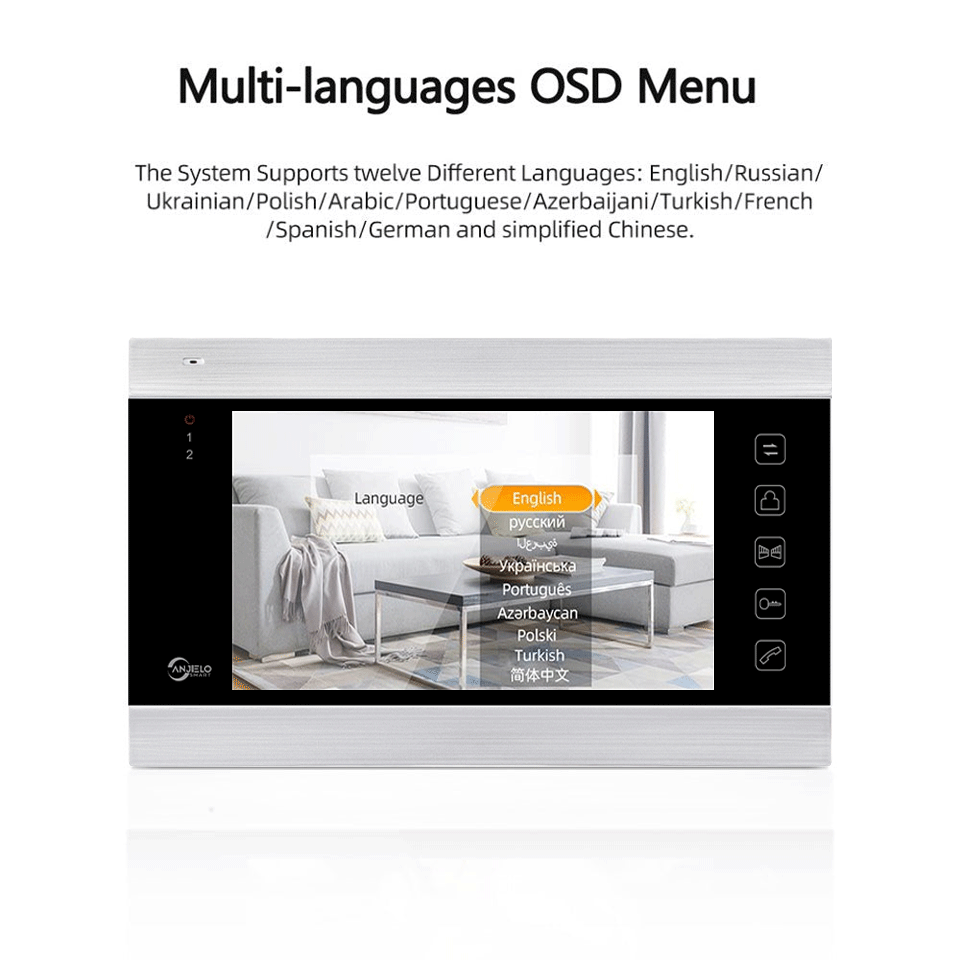 Anjielo Smart  7'' WIFI Smart Tuya Video Door Phone Intercom System with 1080P/AHD Doorbell Recording, Support iOS/Android Remote Unlock