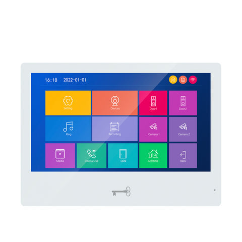 Anjielo Smart Home 10 inch Touch Screen Monitor with unlock button For Video Intercom