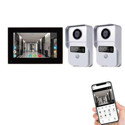 Anjielo Smart 1080P Video Entry Doorphone Door Camera TUYA Wireless Wifi Video Doorbell System, Video Intercom Kits for Home Villa Apartment