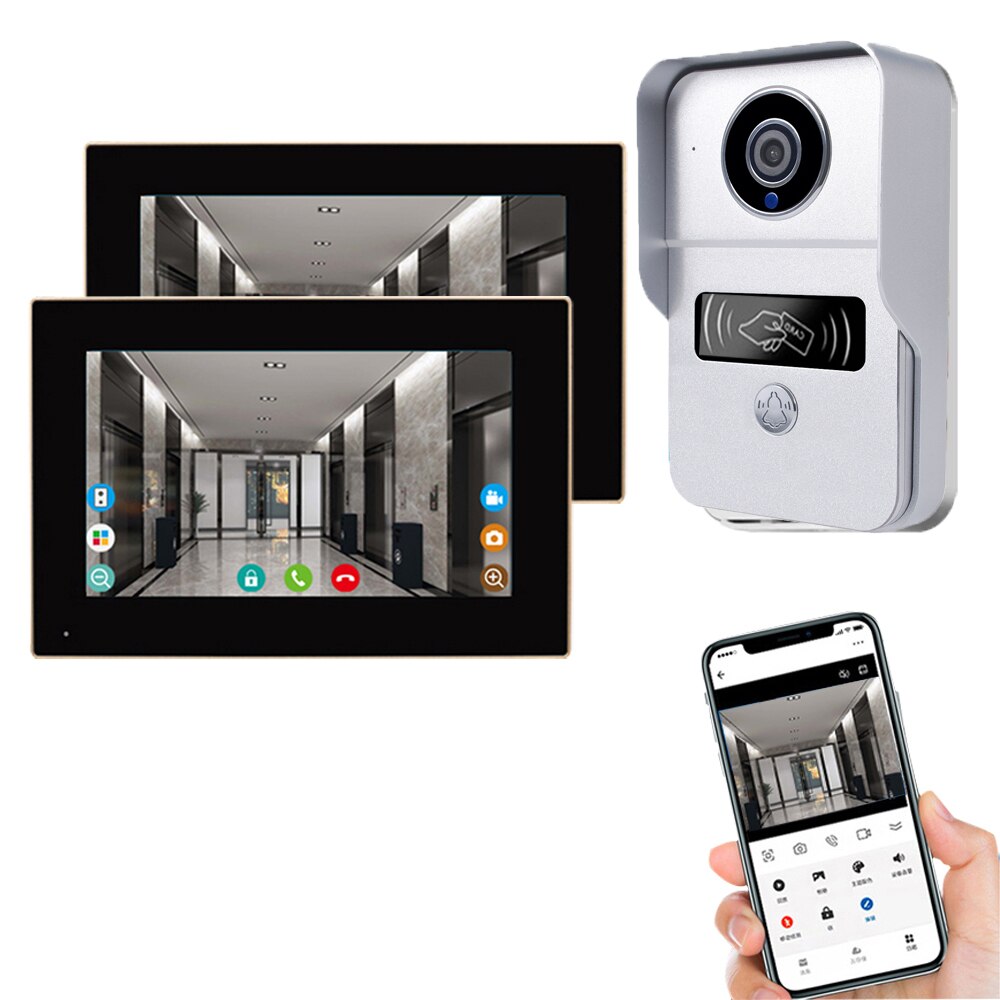 Anjielo Smart 1080P Video Entry Doorphone Door Camera TUYA Wireless Wifi Video Doorbell System, Video Intercom Kits for Home Villa Apartment