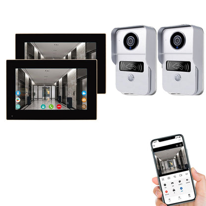 Anjielo Smart 1080P Video Entry Doorphone Door Camera TUYA Wireless Wifi Video Doorbell System, Video Intercom Kits for Home Villa Apartment