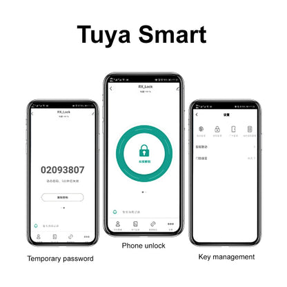 Anjielo Smart Home Door Lock Tuya WIFI Enabled Fingerprint and Touchscreen Smart Locks 5-in-1 Keyless Entry Secure Finger ID Anti-peep Code