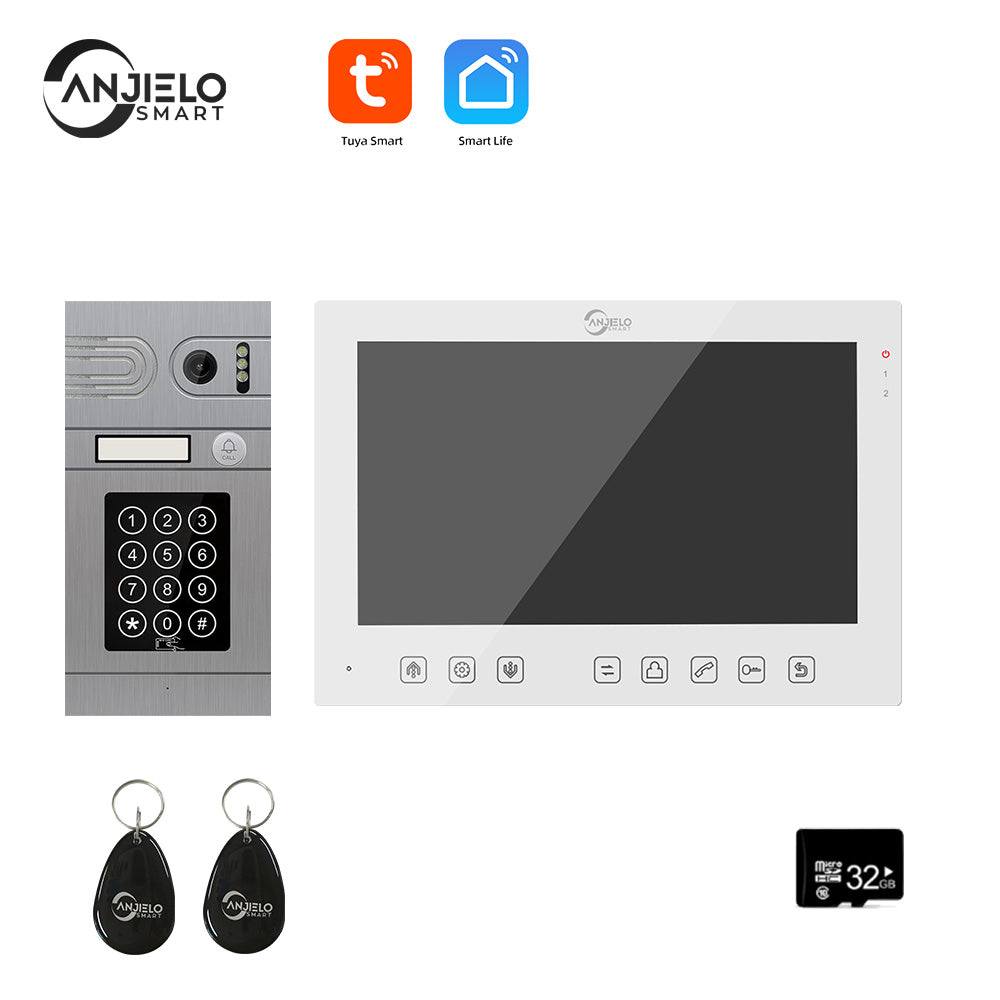 AnjieloSmart 7 inch 1080P WiFi Video Doorbell Camera Tuya Smart Home Video Intercom with Night Vision Motion Detection Camera for Home Security