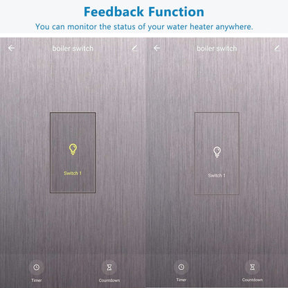 Anjielo Smart Home Tuya Water Heater Smart Switches, 20A WIFI Voice Remote Control Home Boiler Touch Wall Panel Timer Controller