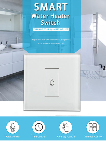 Anjielo Smart Home Tuya Water Heater Smart Switches, 20A WIFI Voice Remote Control Home Boiler Touch Wall Panel Timer Controller