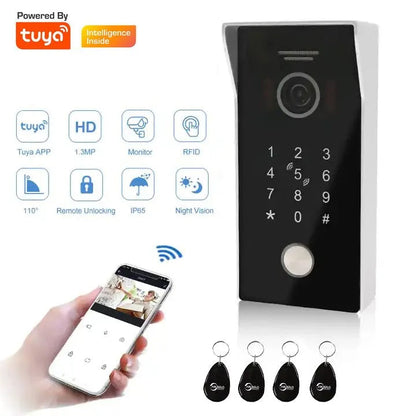 Anjielo Smart Home Tuya WiFi Video Doorbell RFID Keypad 1080P Smart Life Camera POE IP Intercom Access Control System Waterproof