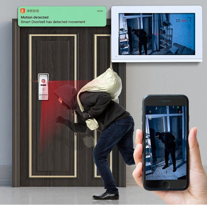 1080p White Wifi Tuya Video Intercom Monitor Video Doorbell Camera Video Intercoms Motion Detection For Home Apartment