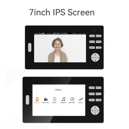 Anjielo 2.4Ghz Long Range Coverage 7 Inch HD 1080P Doorbell Wireless Video Intercom 2MP Door Phone Unlock Monitor 140° Home Security