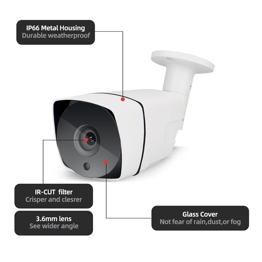 Anjiela Smart HD 1080P 2MP IP Camera with POE Night-vision device Waterproof Video Outdoor HD Surveillance Security Camera