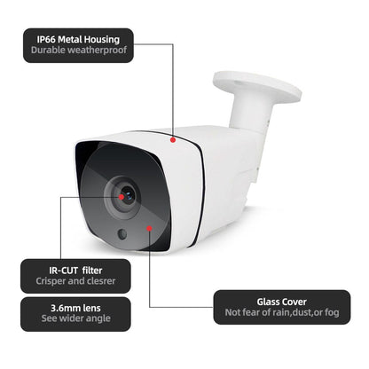 Anjiela Smart HD 1080P 2MP IP Camera with POE Night-vision device Waterproof Video Outdoor HD Surveillance Security Camera