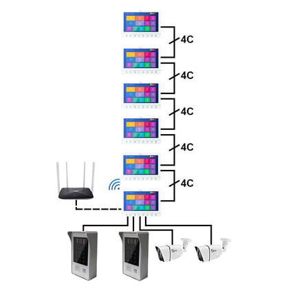 Anjielo Smart Home 10 inch Screen Tuya 1080P Wifi Video Intercom Smart Home Door Bell Night Vision Camera with Monitor for Home Security