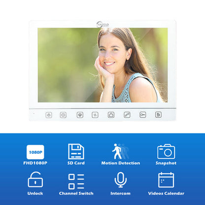 Anjielo Smart Home 10 inch Screen Tuya 1080P Wifi Video Intercom Smart Home Door Bell Night Vision Camera with Monitor for Home Security