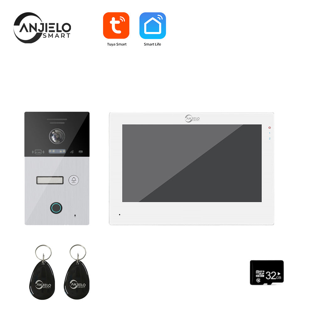 Anjielo Smart Home WIFI smart 7 inch Home video door phone intercom system Unlock 1080P Screen Video Intercom System